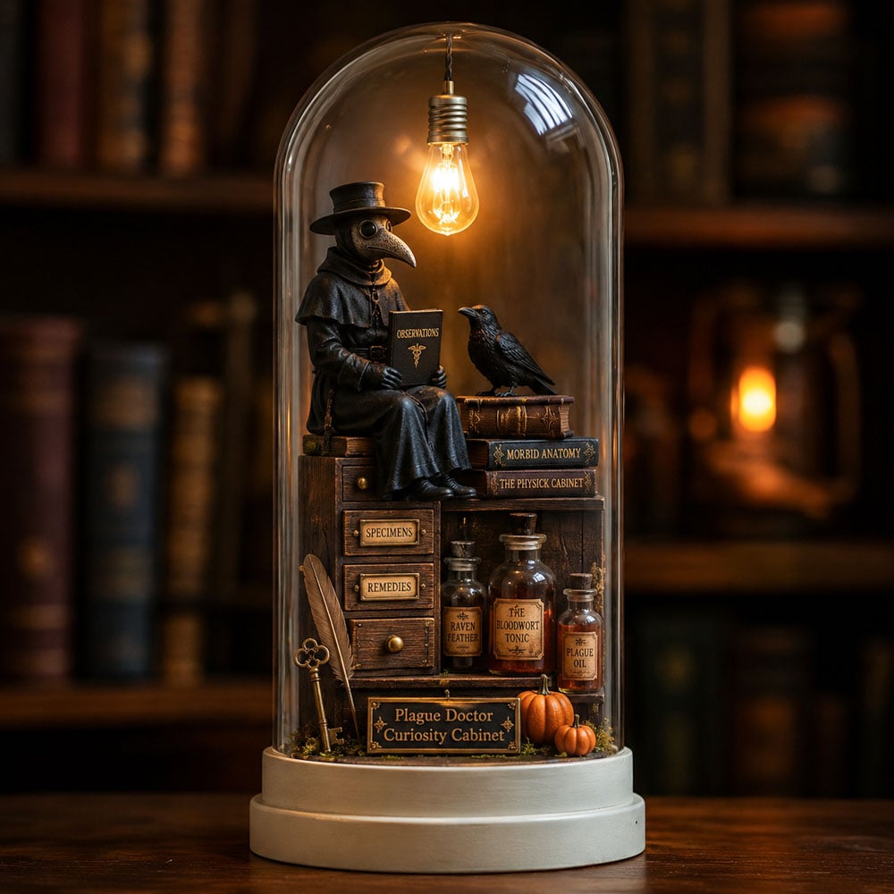 🔥Limited time 70% OFF -🎃✨ Halloween Glass Dome Miniature Scene Ambient Lamp – Spooky Glow Collectible Décor