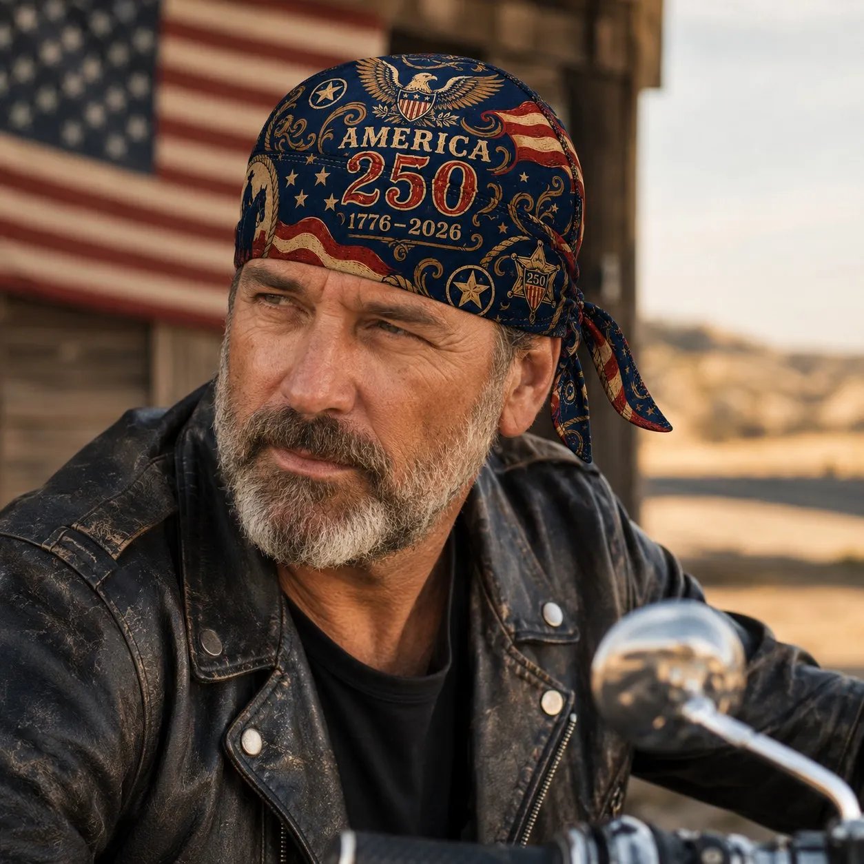 🔥LAST DAY 49% OFF - 🦅America 250 Cycling Pirate Hat / Biker Headwrap🏍️💨