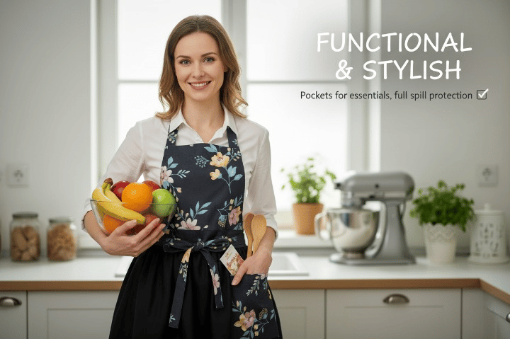 🔥 New Year Hot Sale 49% OFF👩‍🍳🌿Botanical Floral Apron – Handmade Beauty for Your Day(✨Waterproof)🌸✨