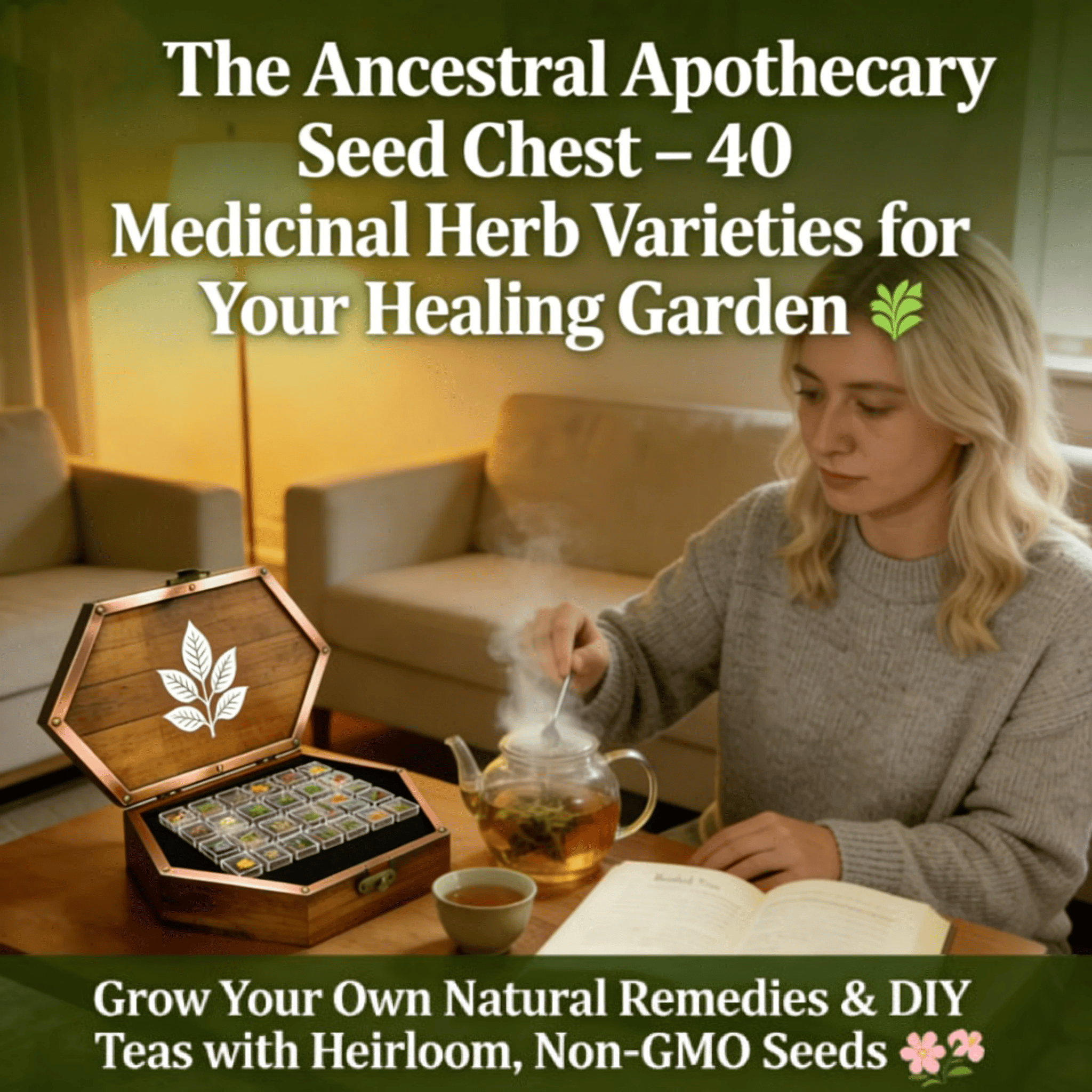 🔥 New Year Hot Sale 49% OFF🌿🧺The Ancestral Apothecary Seed Chest: 40 Varieties of Medicinal Herb Seeds 🌱