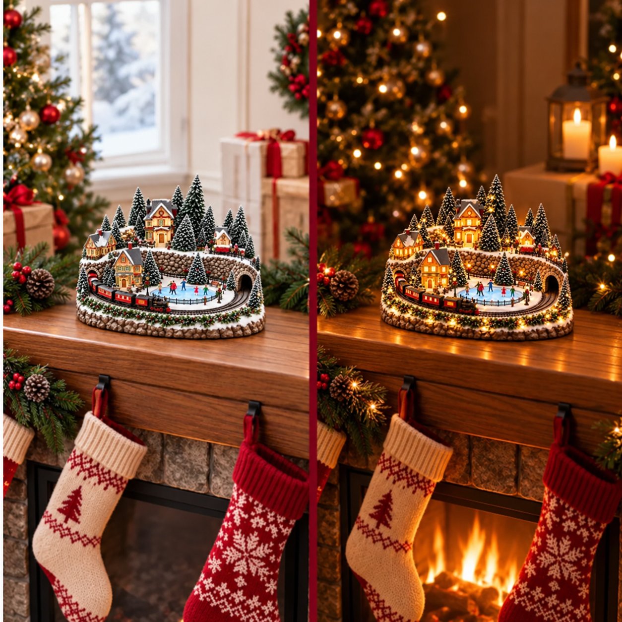 Weihnachtsdorf mit stimmungsvoller Beleuchtung