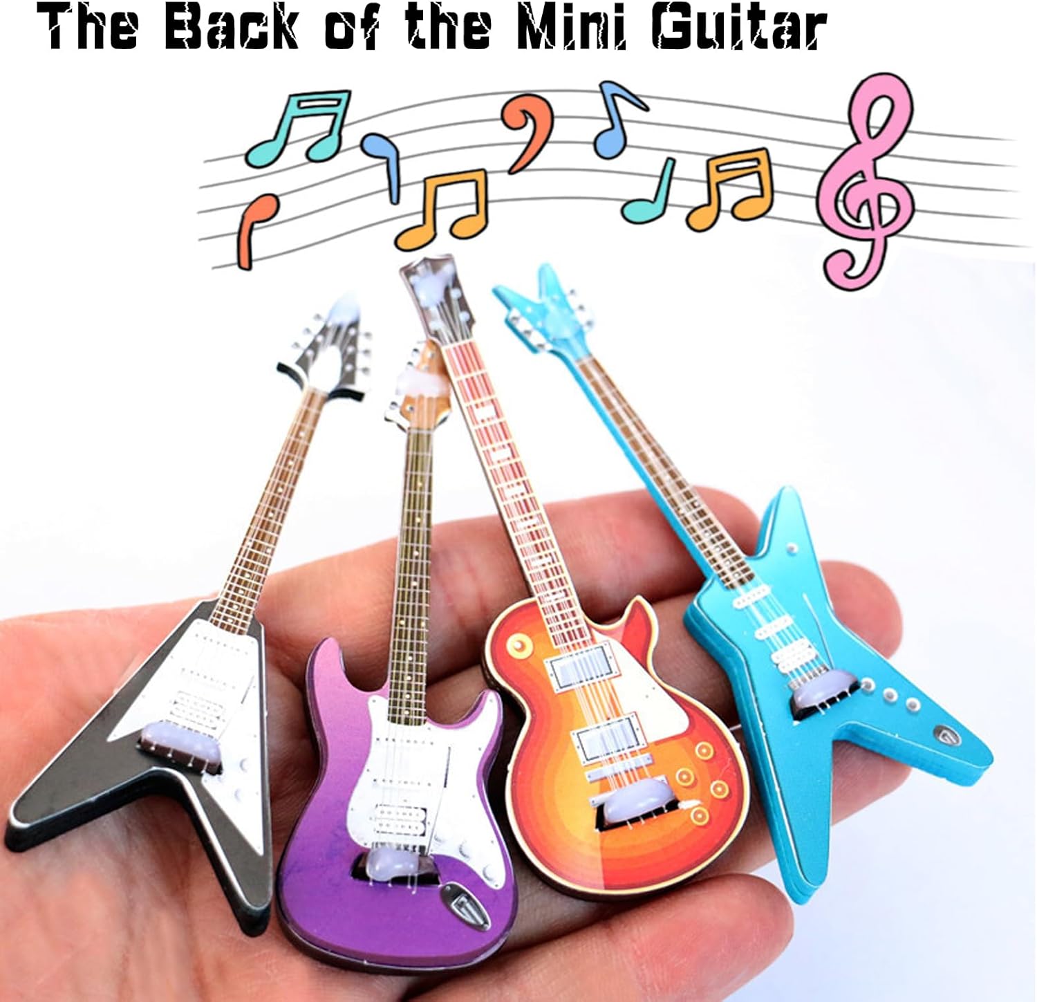 🔥 New Year Hot Sale 49% OFF🎸✨4Pcs Wooden Miniature Electric Guitar — Miniature Bass Guitar Model🎶🪵