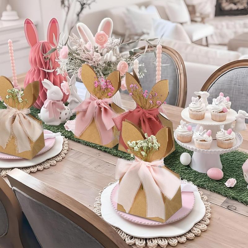🔥LAST DAY 49% OFF🐰 Easter Bunny Goodie Bags - 12 Packs Boho DIY Paper Gift Boxes 🎀