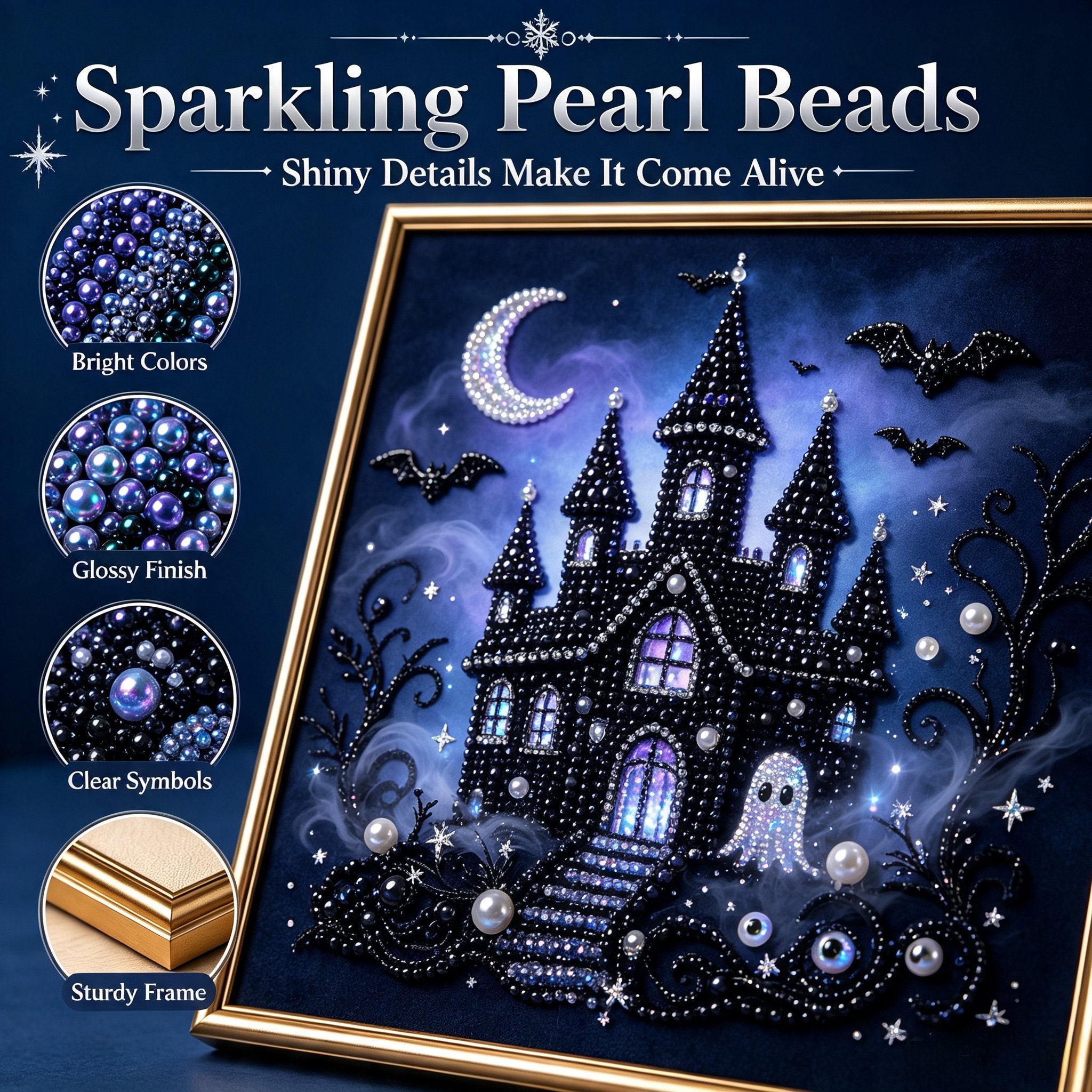 🔥Limited time 70% OFF -🖤 Premium 3D Pearl Dark Gothic Diamond Painting Art Kit | Luxury Flocked Canvas with Scratch-Resistant Non-Fading Pearl Beads DIY Dark Academia Decor 💀🕯️✨