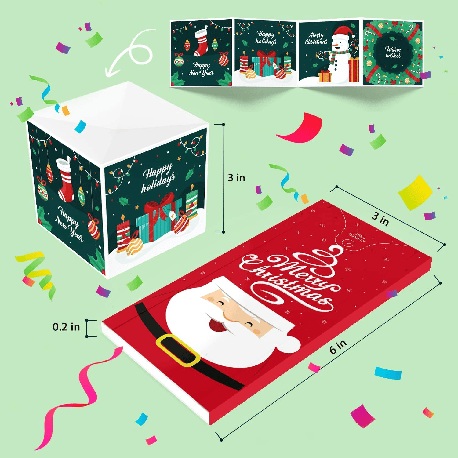 🎄Christmas Sale 49% Off✨Christmas Exploding Confetti Surprise Card – Pop-Up Joy in Every Envelope 🎉💌