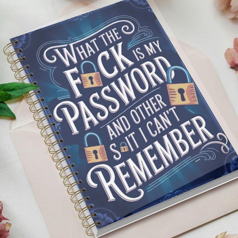 🎄Christmas Sale 49% Off📅Funny Password Notebook - Spiral Bound with Lock Icons & Funny Security Phrases✍️