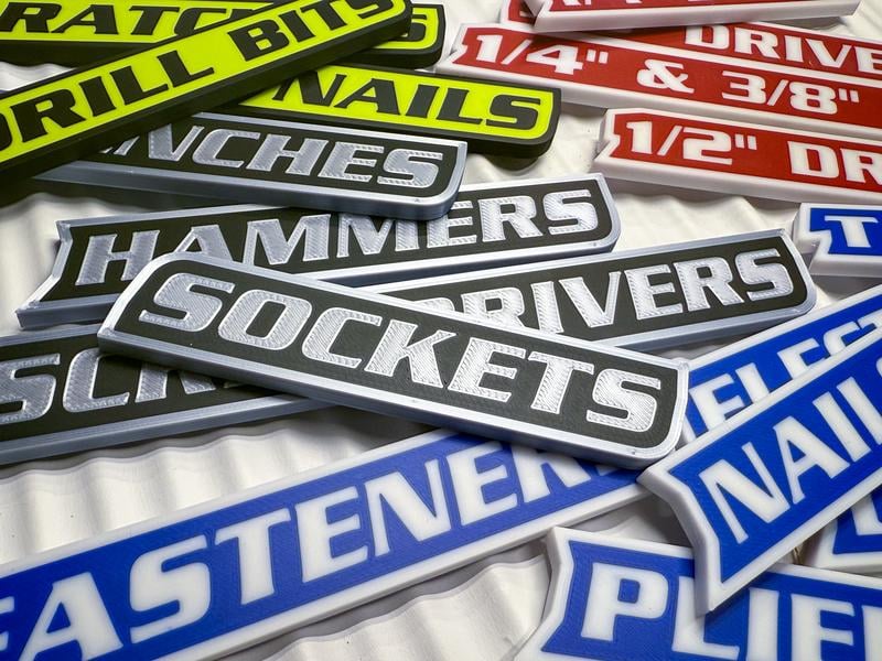 🔥LAST DAY 50% OFF🧲Custom Magnetic Toolbox Labels 🔧12-Pack 3D Printed Organizer Set