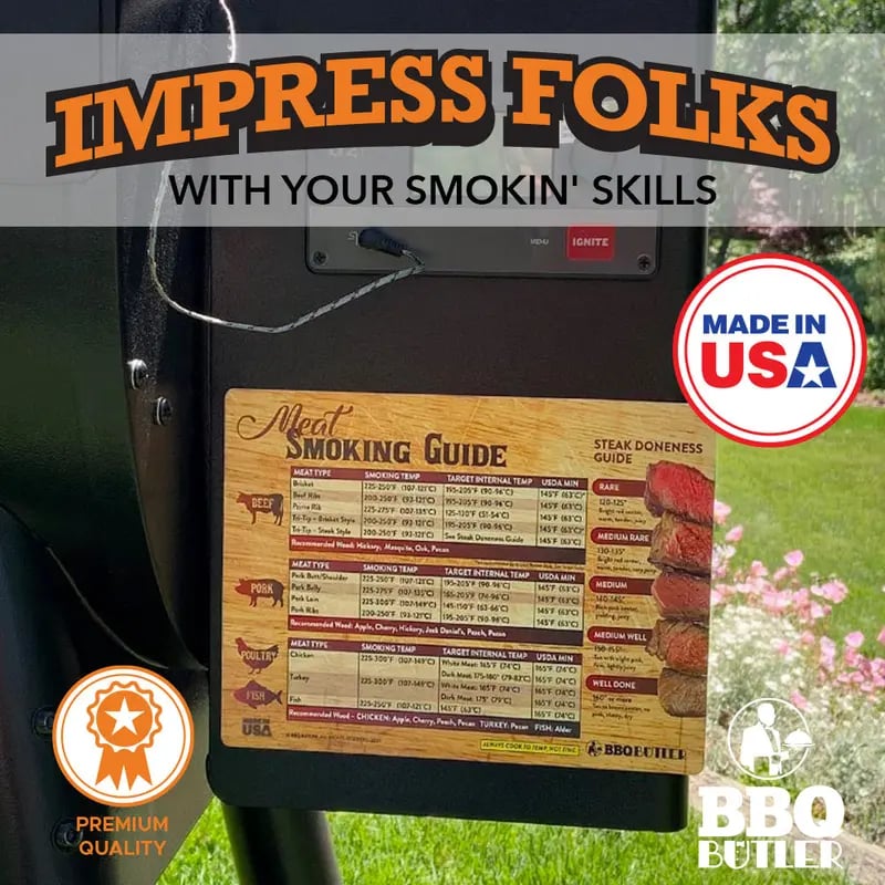 🍖Magnetic Meat Smoking Guide - Butcher Block