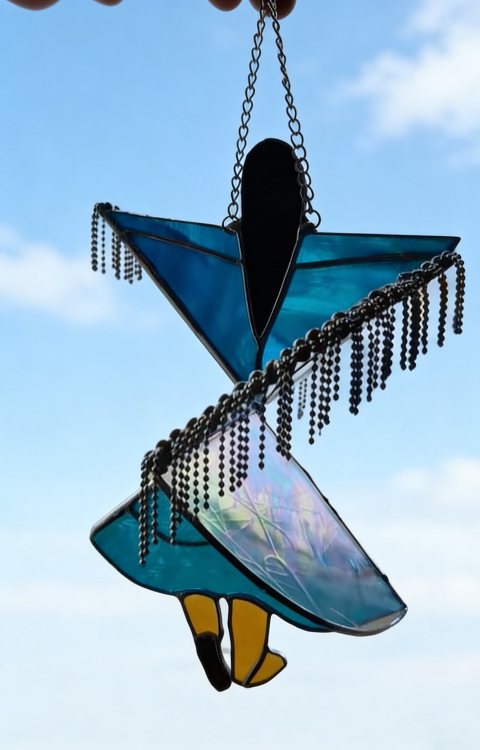 💃 ✨ Bohemian Handcrafted Stained Glass Dancer Wind Chime - Capture Window Romance