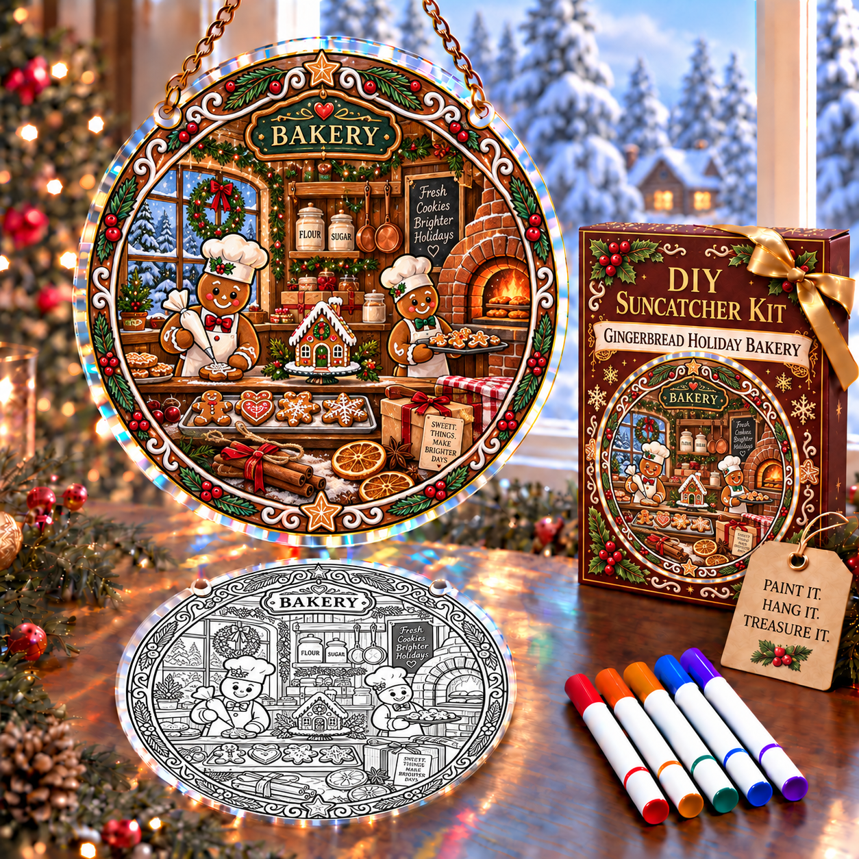 🔥 Limited Time 70% OFF – 🎅✨DIY Christmas Suncatcher Ornament Kit Collection – Paint, Hang & Create Holiday Magic