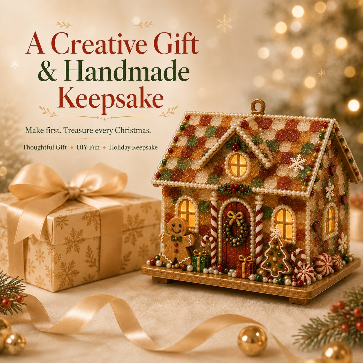 🔥Limited time 70% OFF -🎄🏡 Beginner-Friendly DIY Glowing Coastal Glass-Style Christmas Cottage Kit – A Magical Handmade Christmas Décor