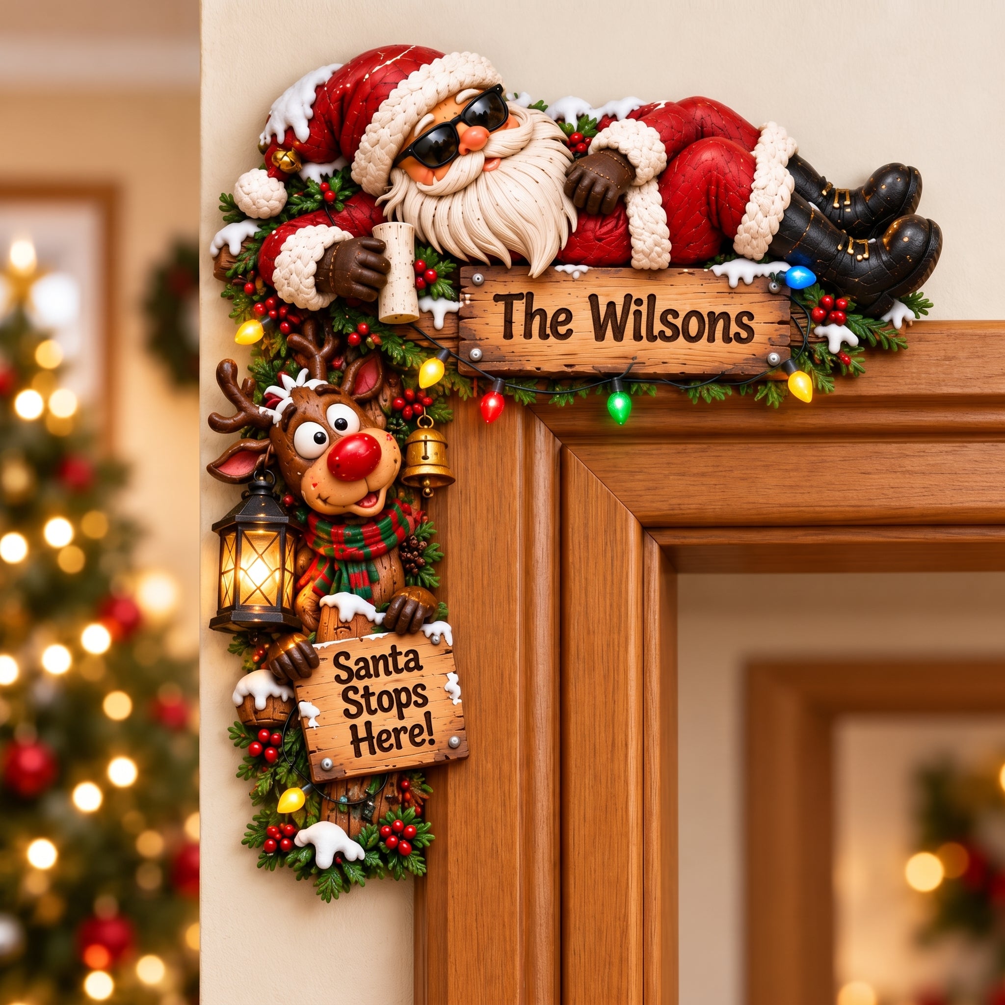 🔥Last 75pcs🎉-🎅🚪Personalized Christmas Door Corner Christmas Decor