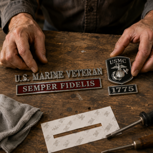 🔥250th Anniversary 50% OFF - 🦅U.S. Marines Veteran Semper Fidelis Car Emblem Metal Badge