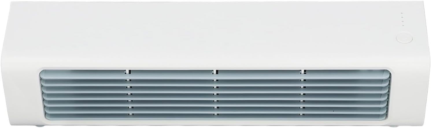 FATA GREUTATE Oszillierender Turmventilator, Schreibtisch-Tischventilator mit 3 Geschwindigkeiten, Fernbedienung, Wiederaufladbar über USB, ohne Flügel, Wandmontage, für Schlafzimmer, Küche,