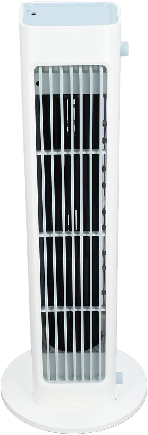 FATA GREUTATE Oszillierender Turmventilator, Schreibtisch-Tischventilator mit 3 Geschwindigkeiten, Fernbedienung, Wiederaufladbar über USB, ohne Flügel, Wandmontage, für Schlafzimmer, Küche,