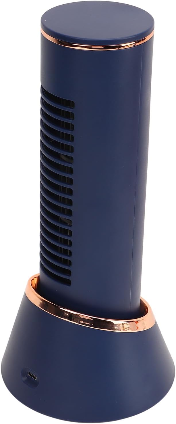 FATA GREUTATE Tischventilator, Leiser Tragbarer Blattloser Ventilator mit 3 Geschwindigkeiten, 120° Oszillierend, Einzigartiger Luftstrom, 4000 MAh Elektrischer, Ventilator Klein