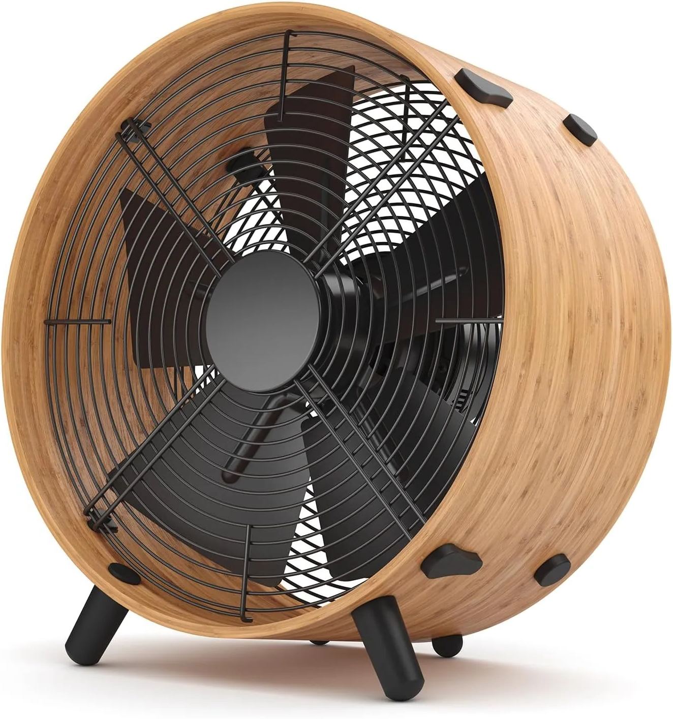 FATA GREUTATE Ventilator Otto, aus Bambus, mit 3 Geschwindigkeiten, ideal im Sommer und fürs Schlafzimmer, Wohnzimmer und Büro geeignet, einfache Reinigung, 50 Watt