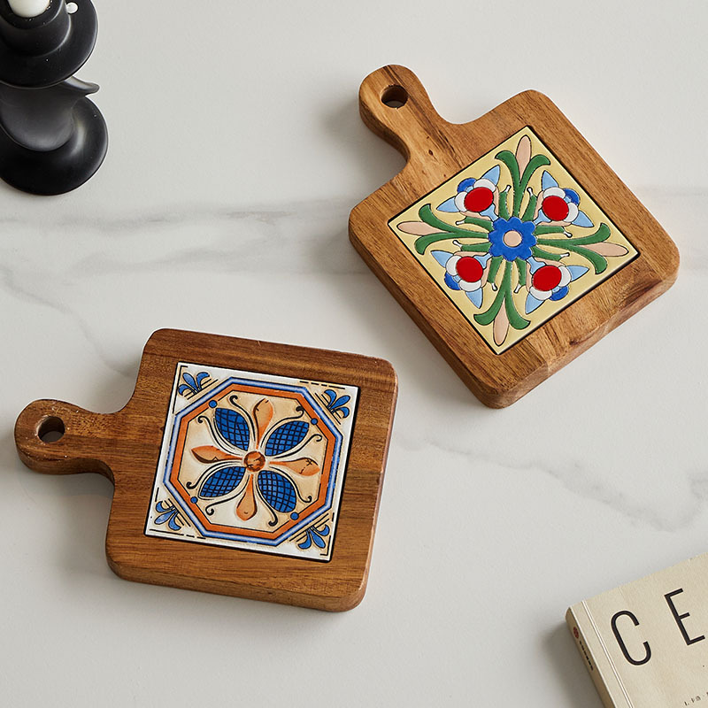 Acacia Wood & Ceramic Candle Heat Pad