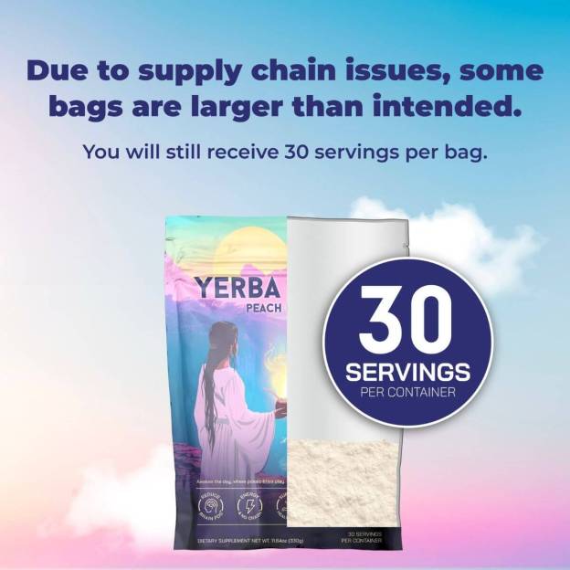 Each Yerba Magic pack contains 30 servings - powder shown