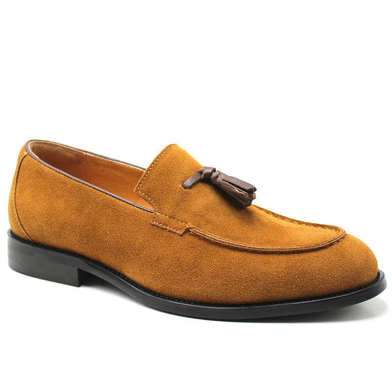 Handmade Men's Leather Tassel Loafers 