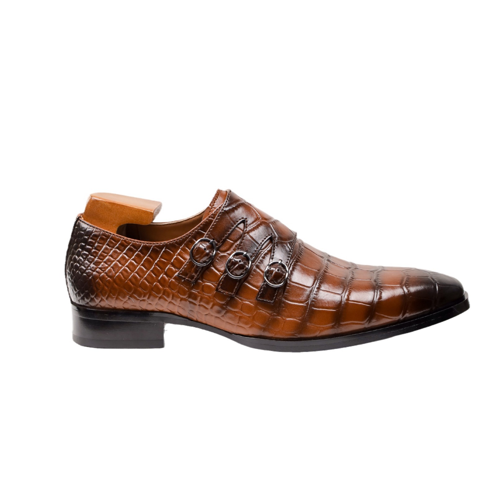Men's Brogue Oxfords breathable leather Monk dress shoes for Weddings Business Office Prom