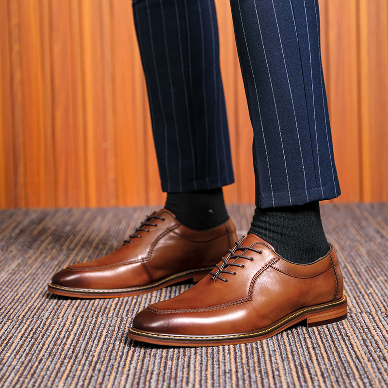 Handmade Men's Oxford Shoes Full-gain Dress Shoes 