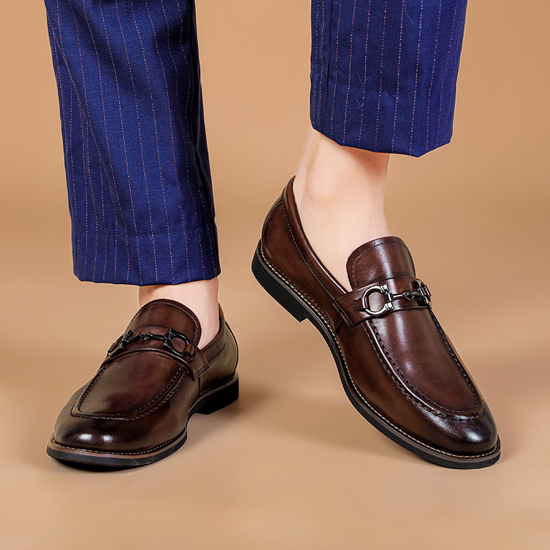 Handmade Men's Nubuk Horsebit Loafers