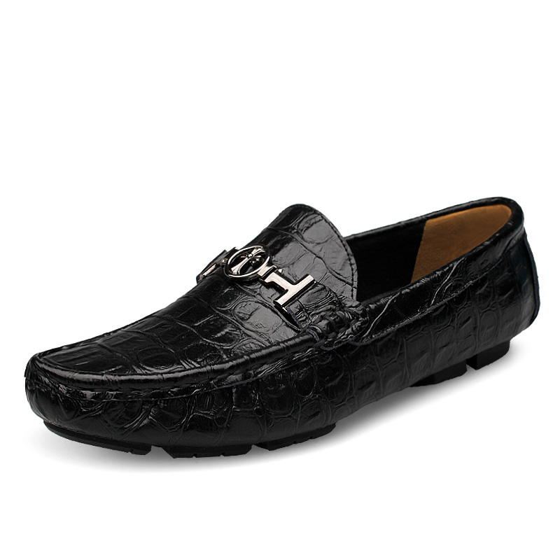 Men's Classic Crocodile Pattern Genuine Leather Loafers