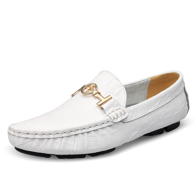 Men's Classic Crocodile Pattern Genuine Leather Loafers