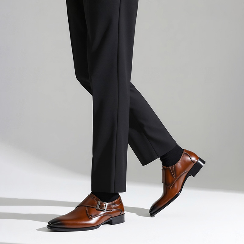 Handmade Men's Monk Strap Shoes