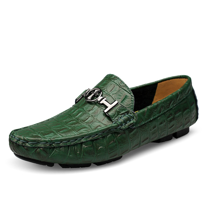 Men's Classic Crocodile Pattern Genuine Leather Loafers