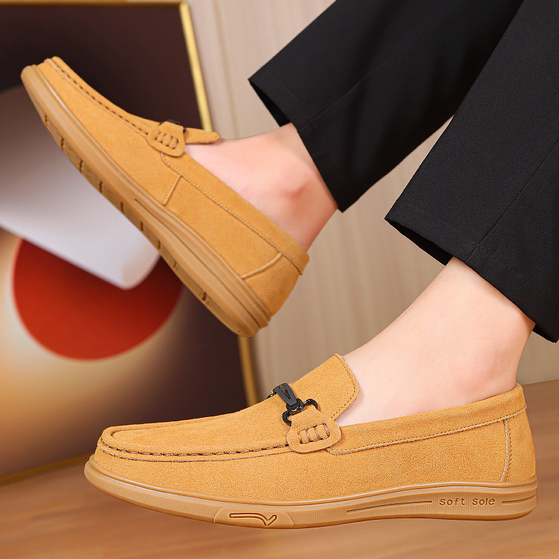 Men's Vintage Suede Casual Shoes - Hand-stitched Comfort Loafers