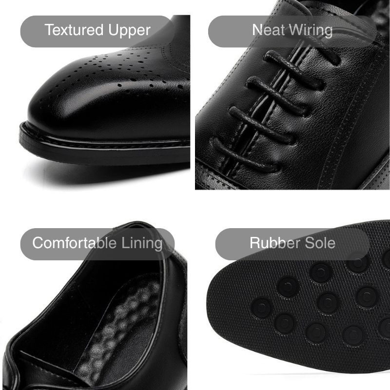 Men's British Derby Shoes – Pointed-Toe Leather Formal Shoes for Wedding Groom & Business Wear – Triple-Stitch Design