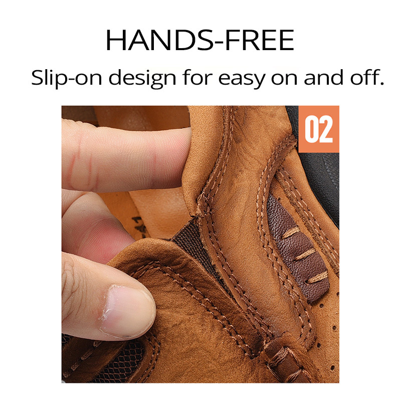 Men's Casual Full-gain Leather Outdoor Shoes Slip-on Loafers