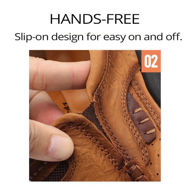 Men's Casual Full-gain Leather Outdoor Shoes Slip-on Loafers