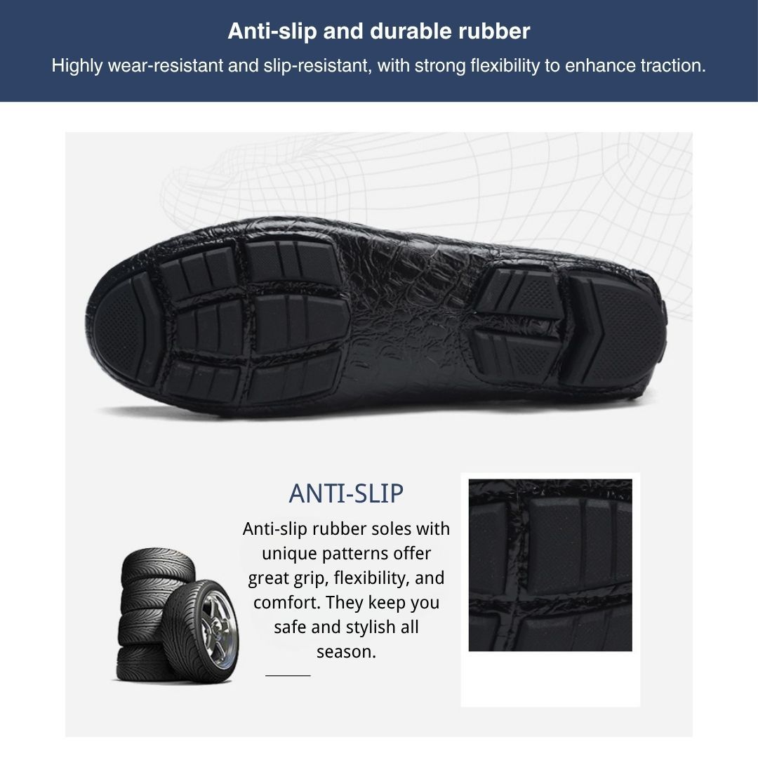 Men's Crocodile Pattern Genuine Leather Loafers