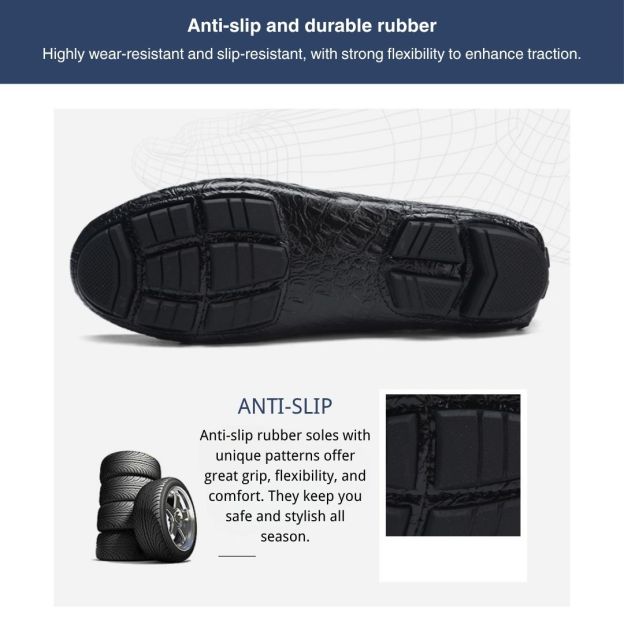 Men's Crocodile Pattern Genuine Leather Loafers