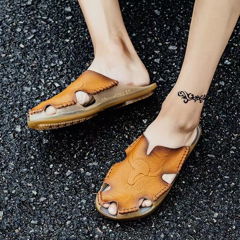 Men's Cowhide Leather Sandals Comfortable For Summer