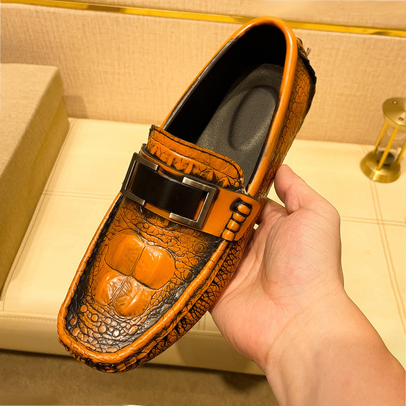 Men's Driving Loafers with Metal Buckle