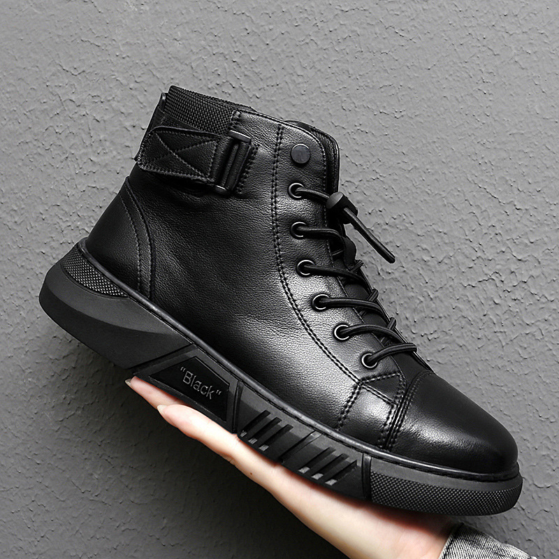 Men's Lace-up and Zipper Ankle Boots -  Stylish Casual Shoes with Comfortable Sole for Daily Wear