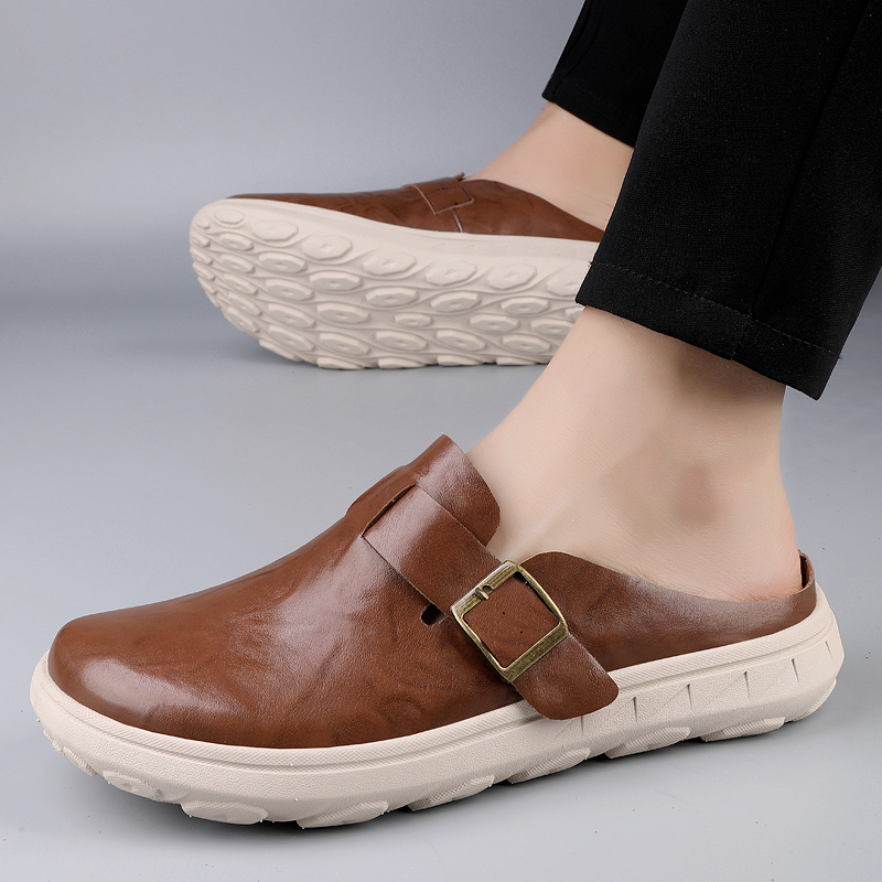 Men's Comfortable Slip-On Slippers Soft Light Driving Shoes-Karanmore