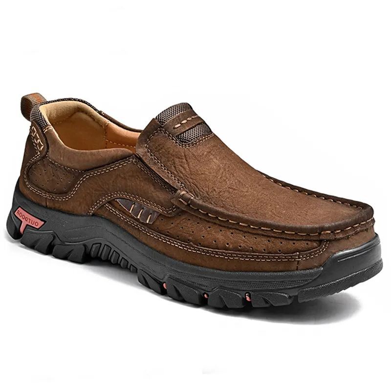 Men's Casual Full-gain Leather Outdoor Shoes Slip-on Loafers
