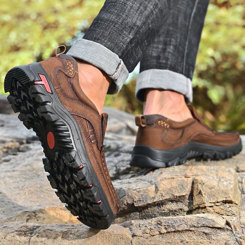 Men's Casual Full-gain Leather Outdoor Shoes Slip-on Loafers