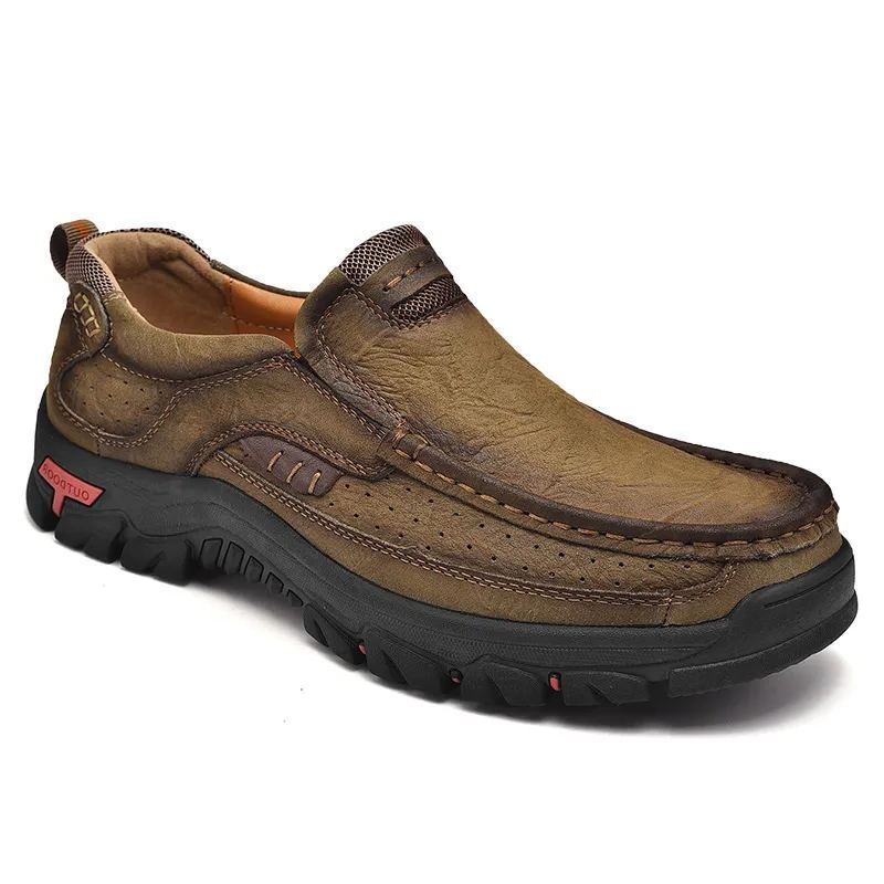 Men's Casual Full-gain Leather Outdoor Shoes Slip-on Loafers