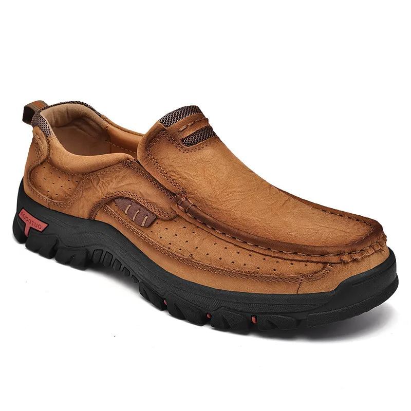 Men's Casual Full-gain Leather Outdoor Shoes Slip-on Loafers