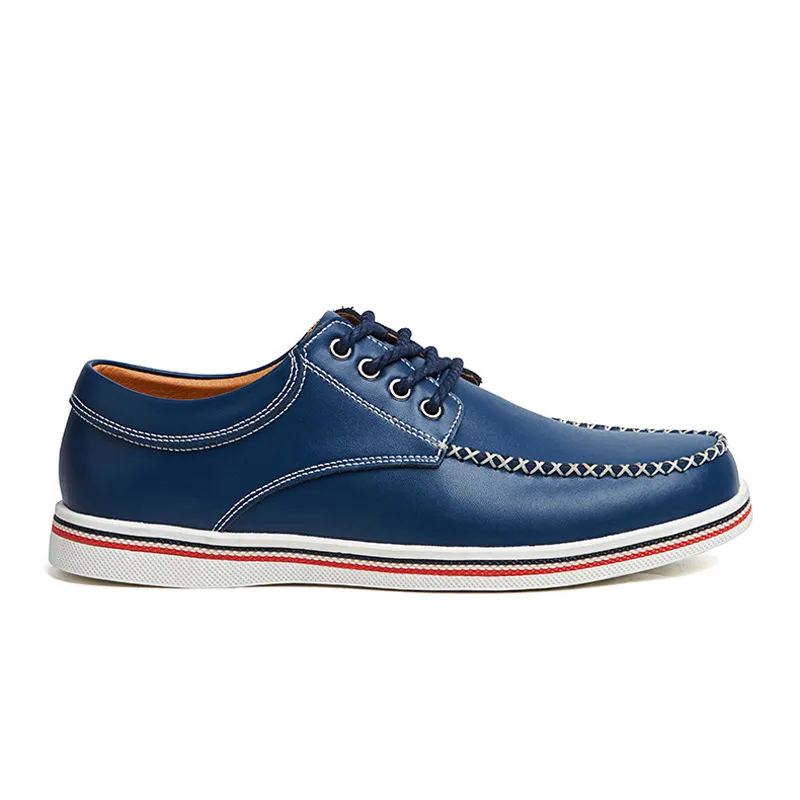 Men's Fashionable Lace-up Soft-soled Leather Shoes for Daily Wear
