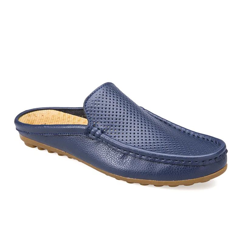 Men's Leather Slip-on Driving Shoes with Breathable Material & Soft Sole for Casual Outings, Travel, and Summer Wear
