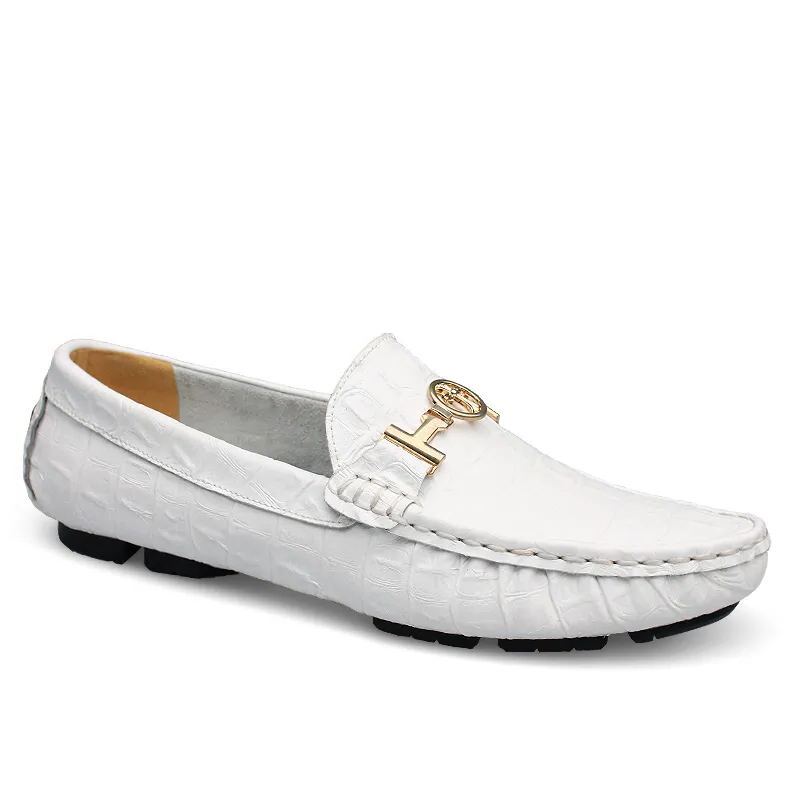 Men's Classic Crocodile Pattern Genuine Leather Loafers
