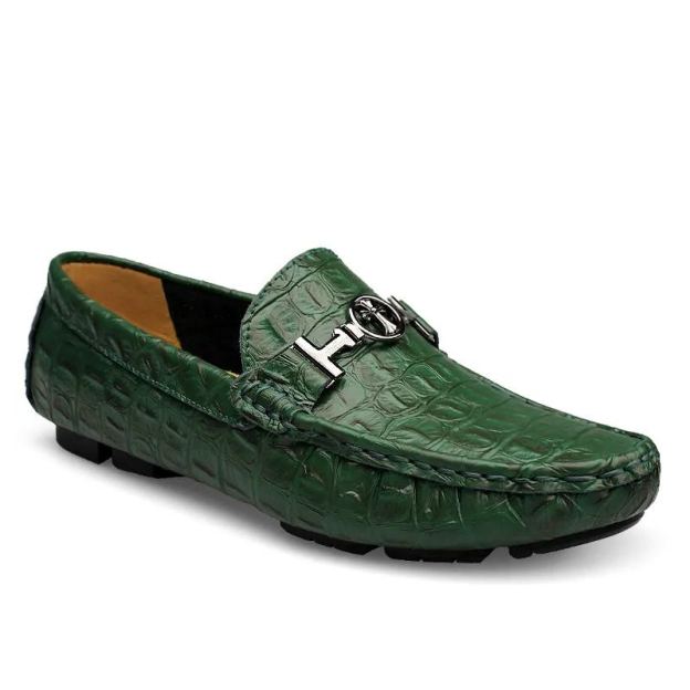 Men's Classic Crocodile Pattern Genuine Leather Loafers