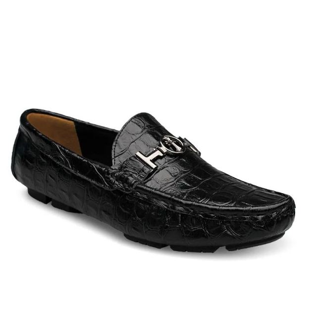 Men's Classic Crocodile Pattern Genuine Leather Loafers